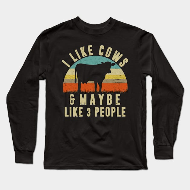 I Like Cows And Maybe Like 3 People Long Sleeve T-Shirt by mintipap